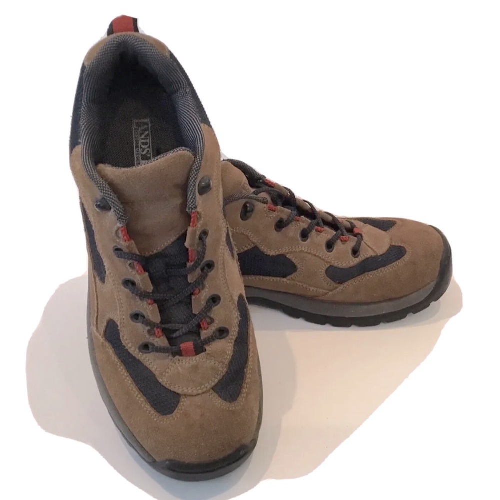 Lands End Mens Hiker Shoe Brown Leather Size 9D